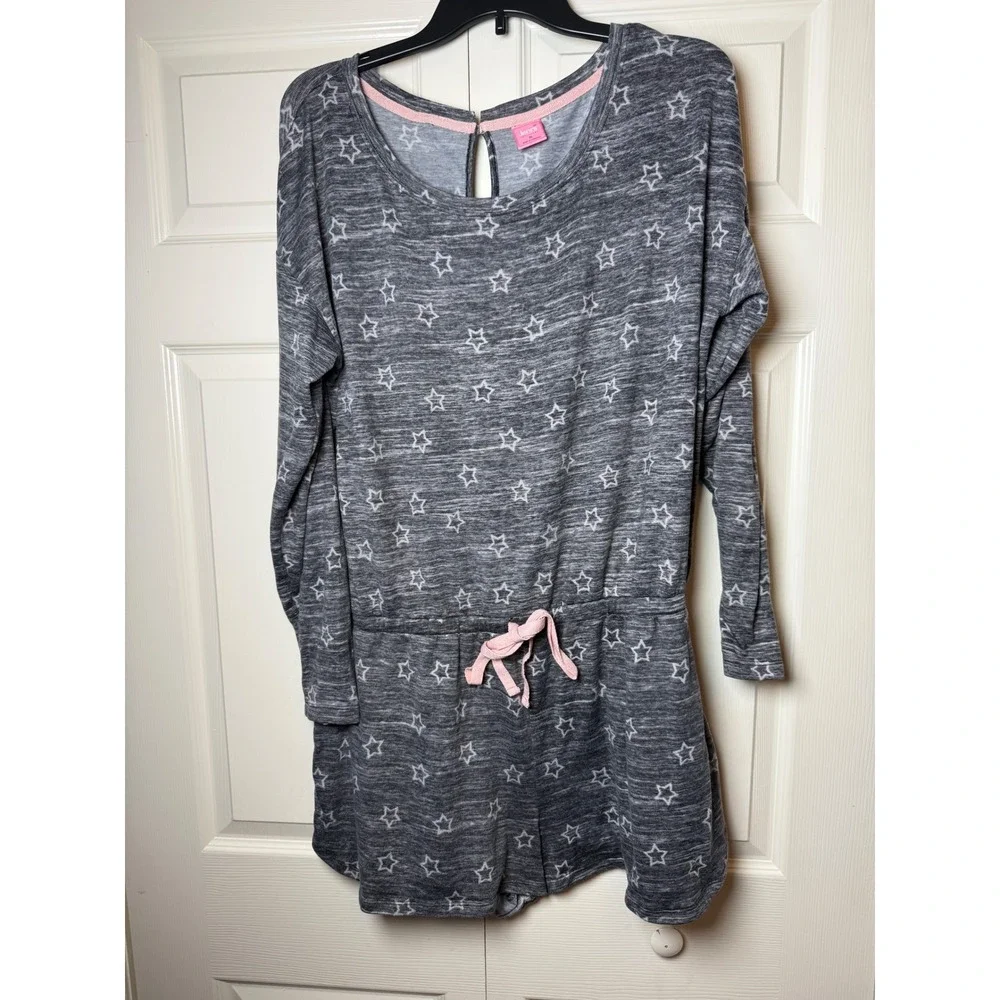 Jenni Intimates‎ long-sleeve knit pajama romper star pattern
